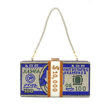 Charger l'image dans la galerie, Sac-Clutch à main LUXE. Bandeau de perles de cristal