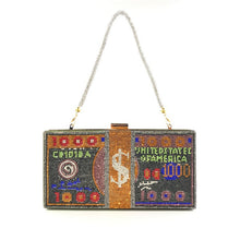 Charger l'image dans la galerie, Sac-Clutch à main LUXE. Bandeau de perles de cristal
